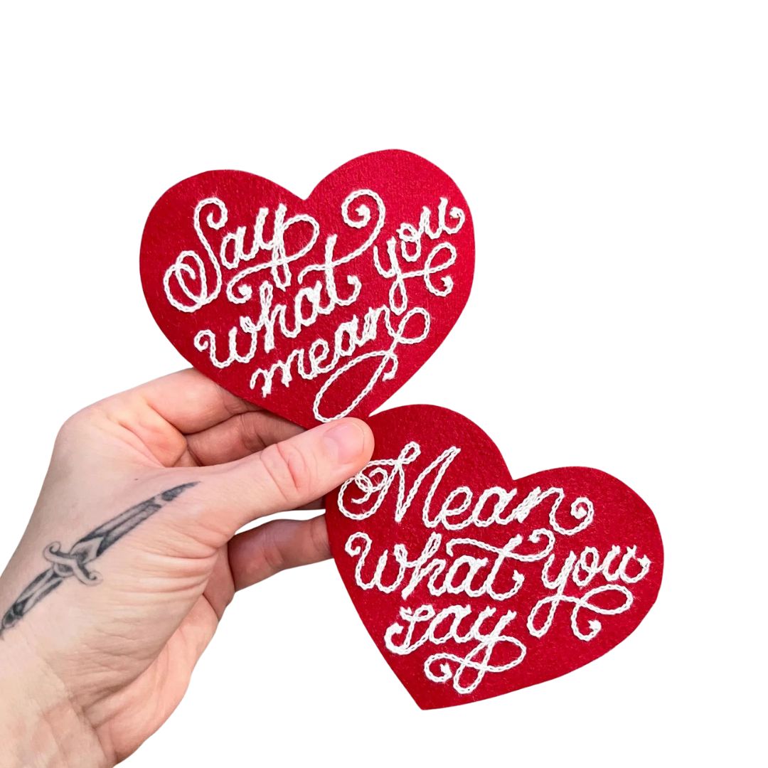 Fancy Script Heart Patch