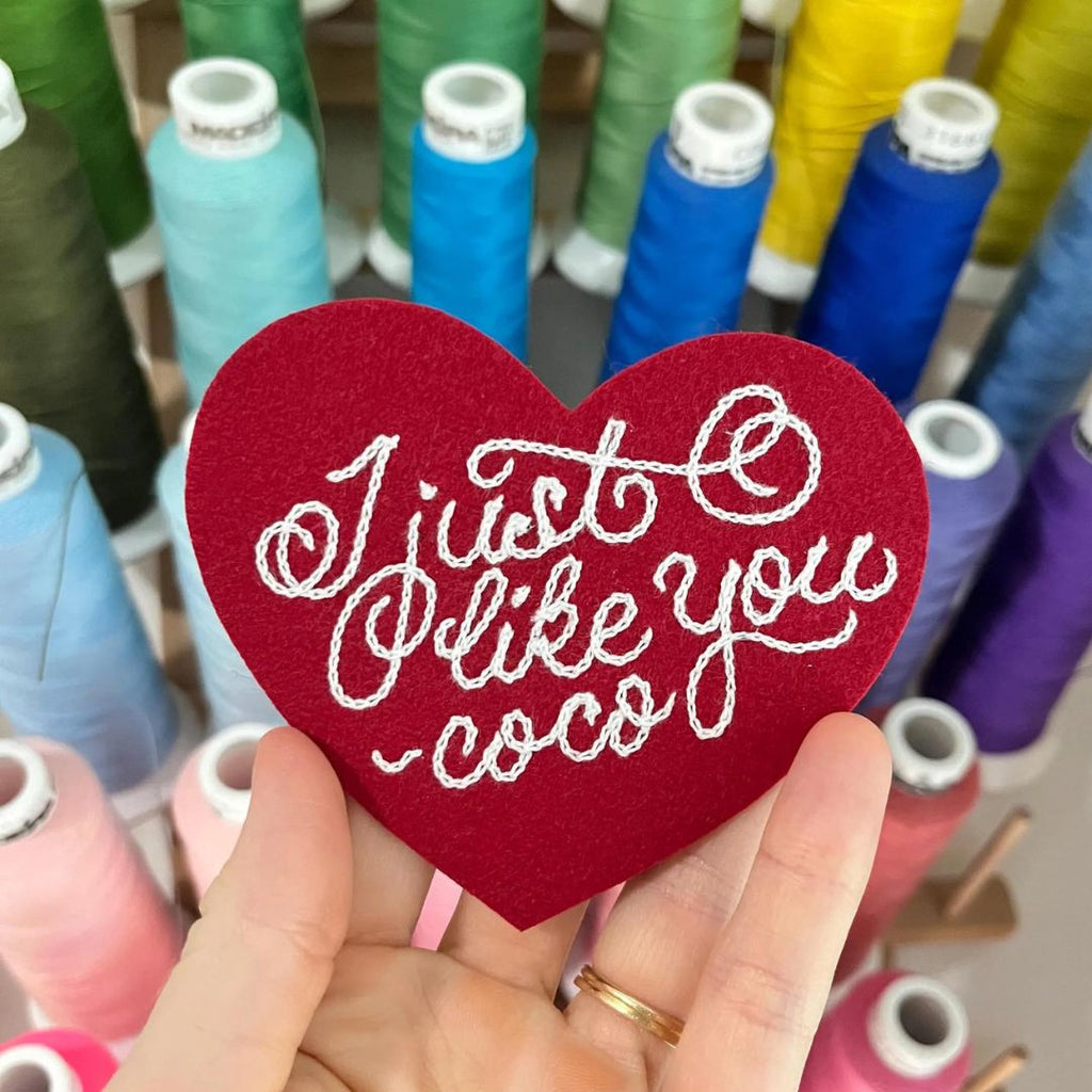 Fancy Script Heart Patch