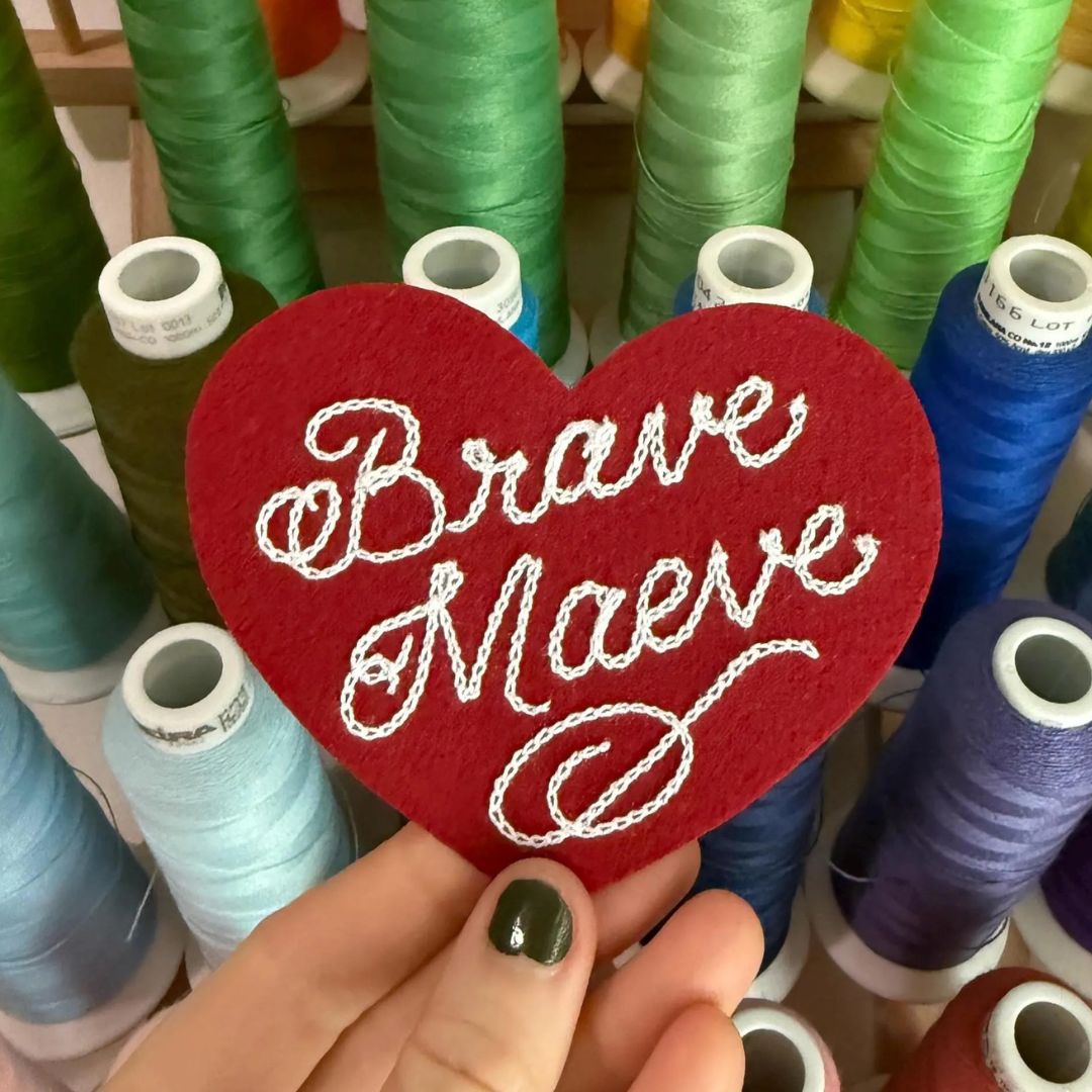 Fancy Script Heart Patch