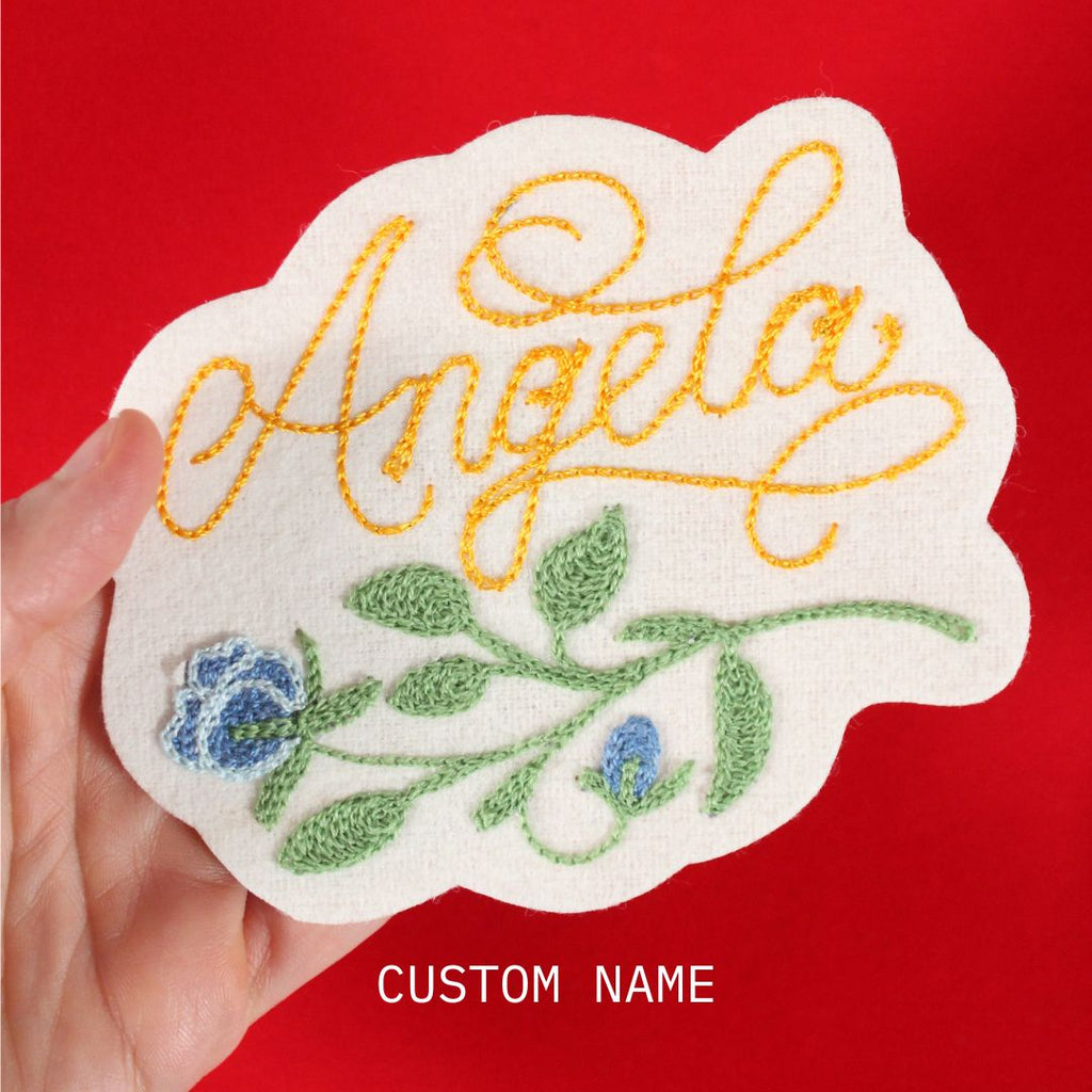 Floral Script Name Patch