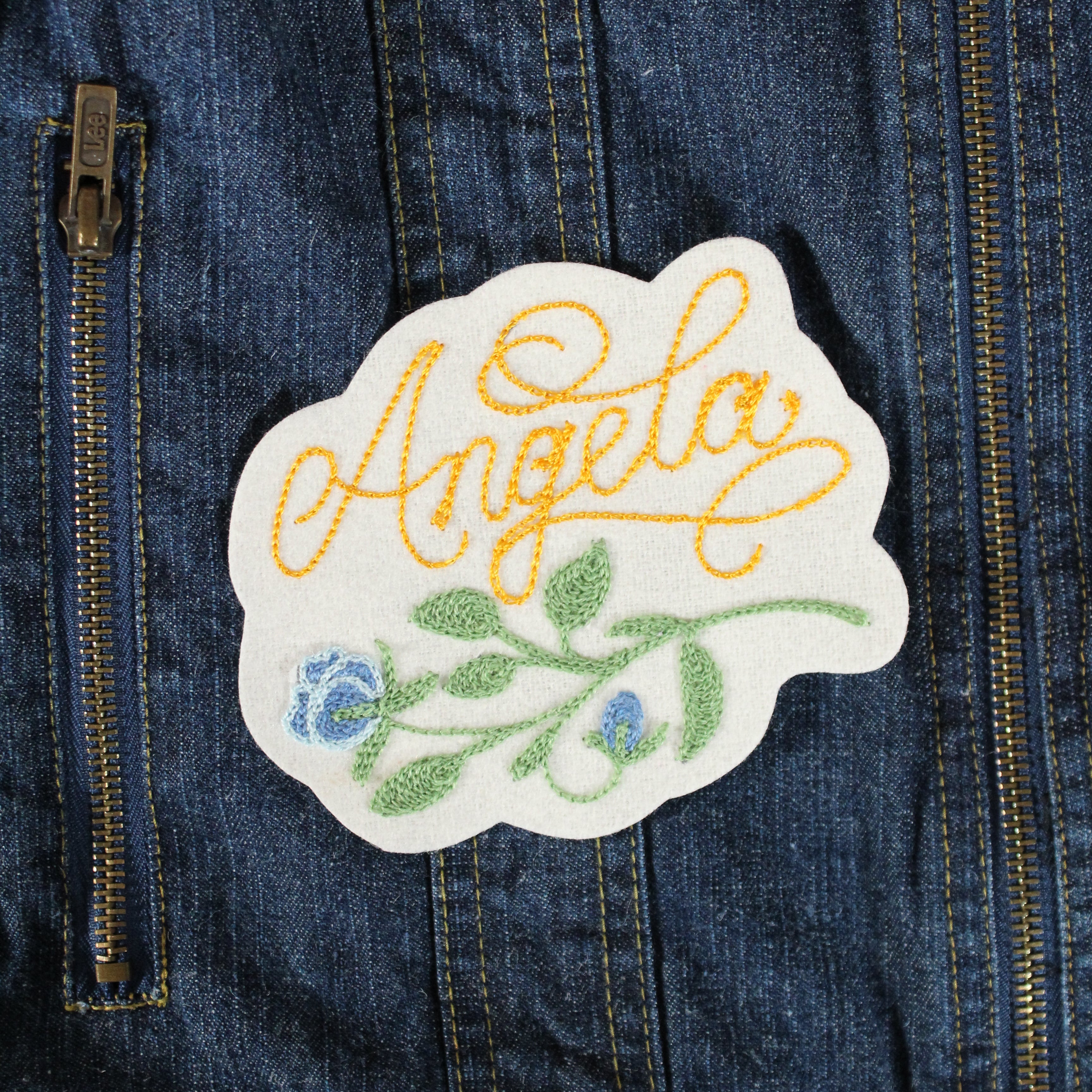 Floral Script Name Patch