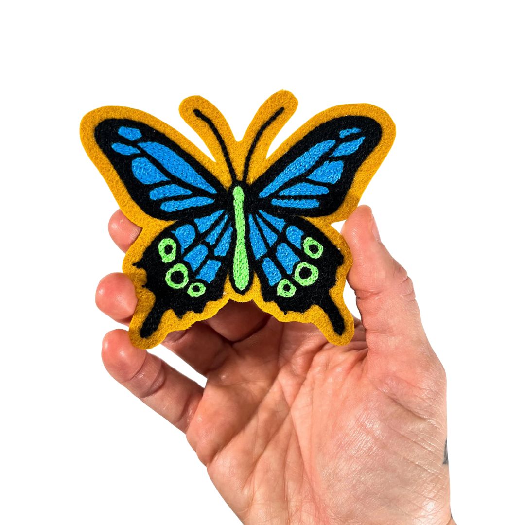 Butterfly Chainstitch Patch