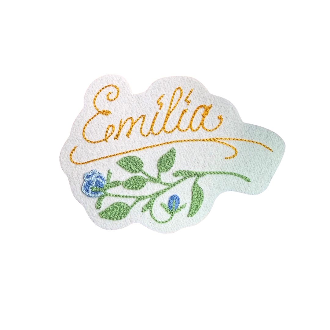 Floral Script Name Patch