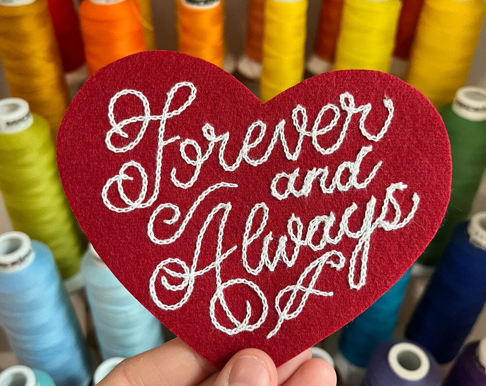 Fancy Script Heart Patch