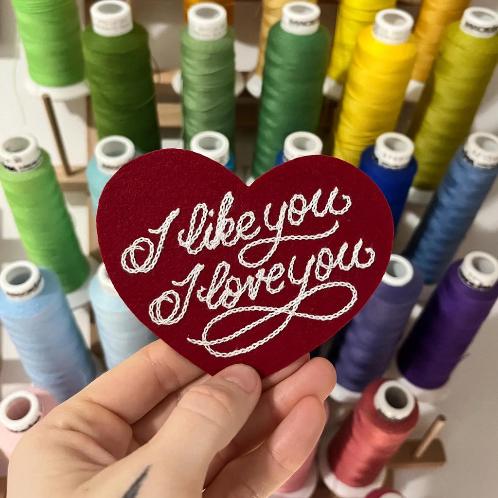 Fancy Script Heart Patch