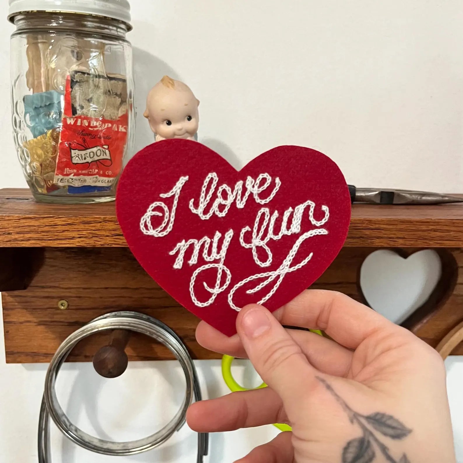 Fancy Script Heart Patch