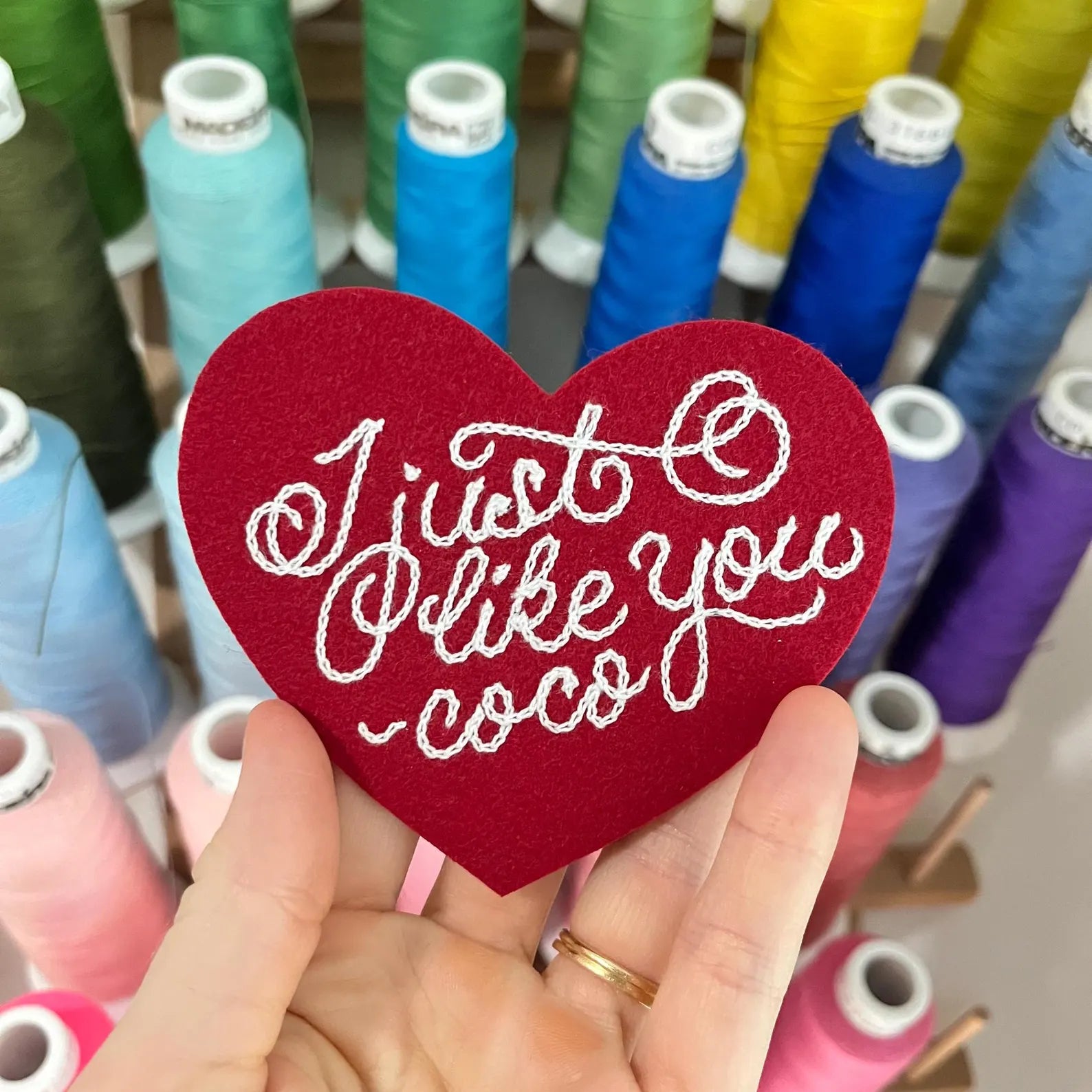Fancy Script Heart Patch