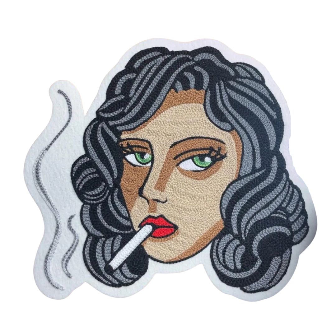Smoking Lady Back Patch