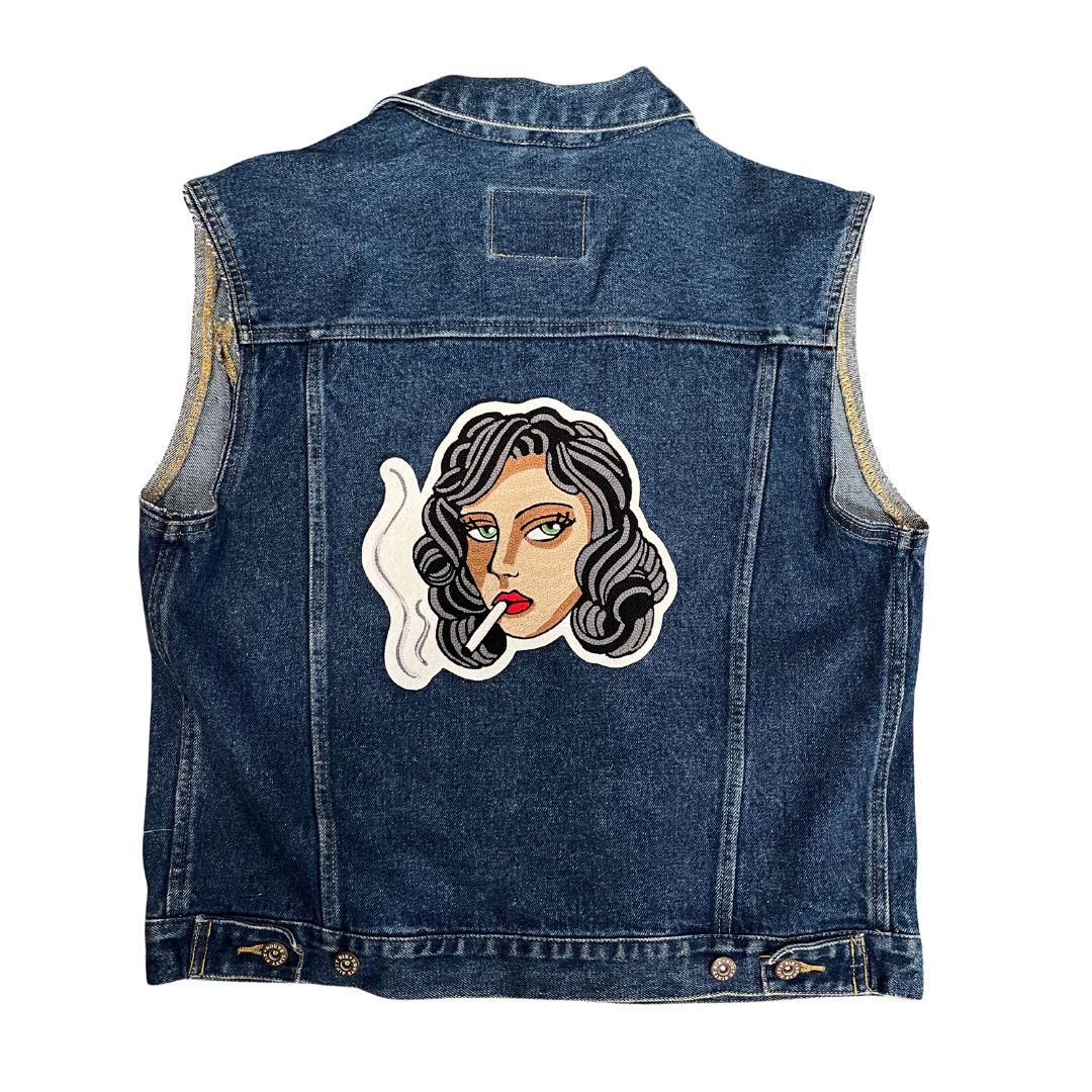 Smoking Lady Back Patch