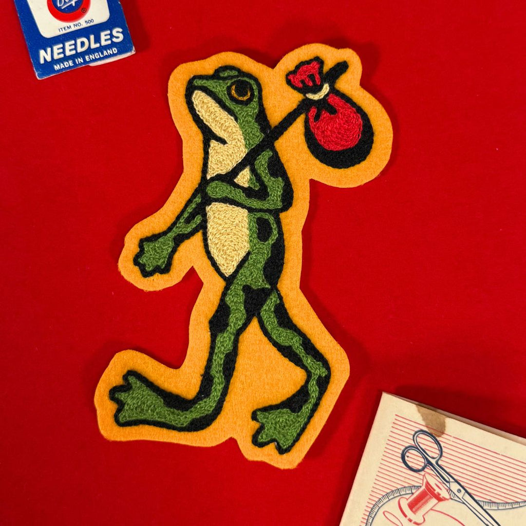 Traveling Frog Chainstitch Patch