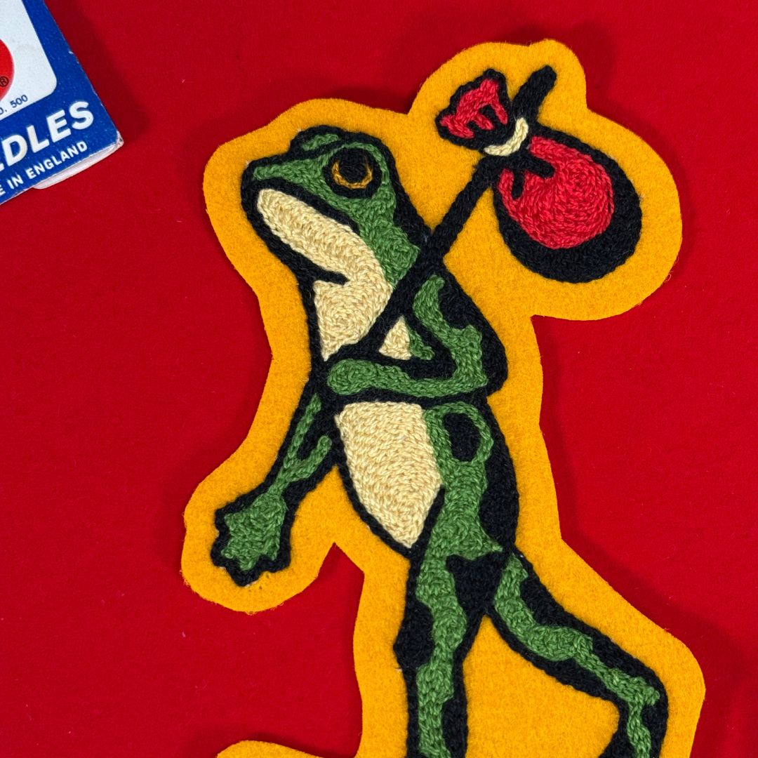 Traveling Frog Chainstitch Patch